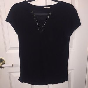 Black v-neck top